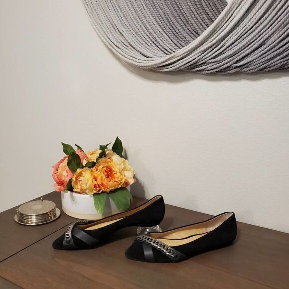 Joe's Jeans Josie Chain Detail Pointed Flat Sz 7 - Picture 4 of 7